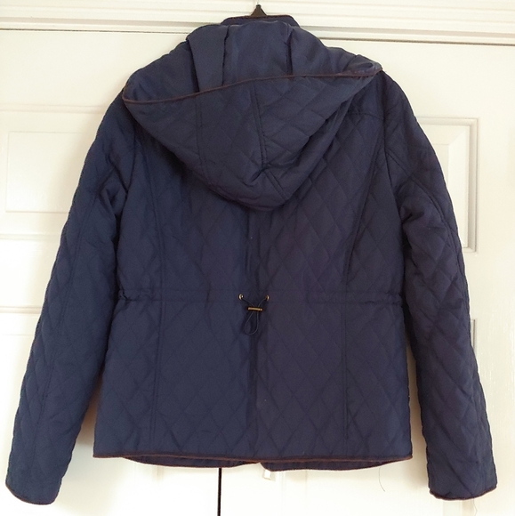 Quilted Jacket with hood Navy Size small - Picture 8 of 12